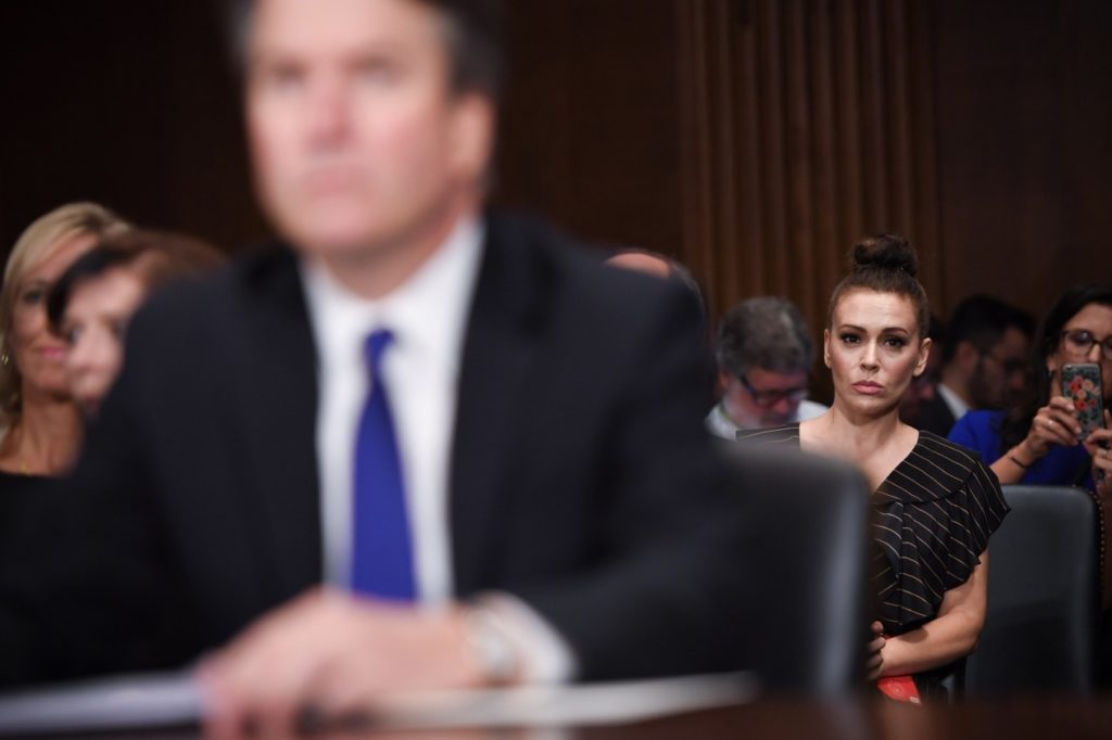 Alyssa Milano at Ford hearing