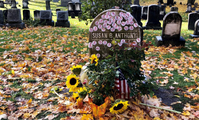 Susan B. Anthony s Grave Covered in Stickers HERS Magazine