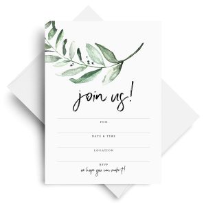 blank greenery invitations