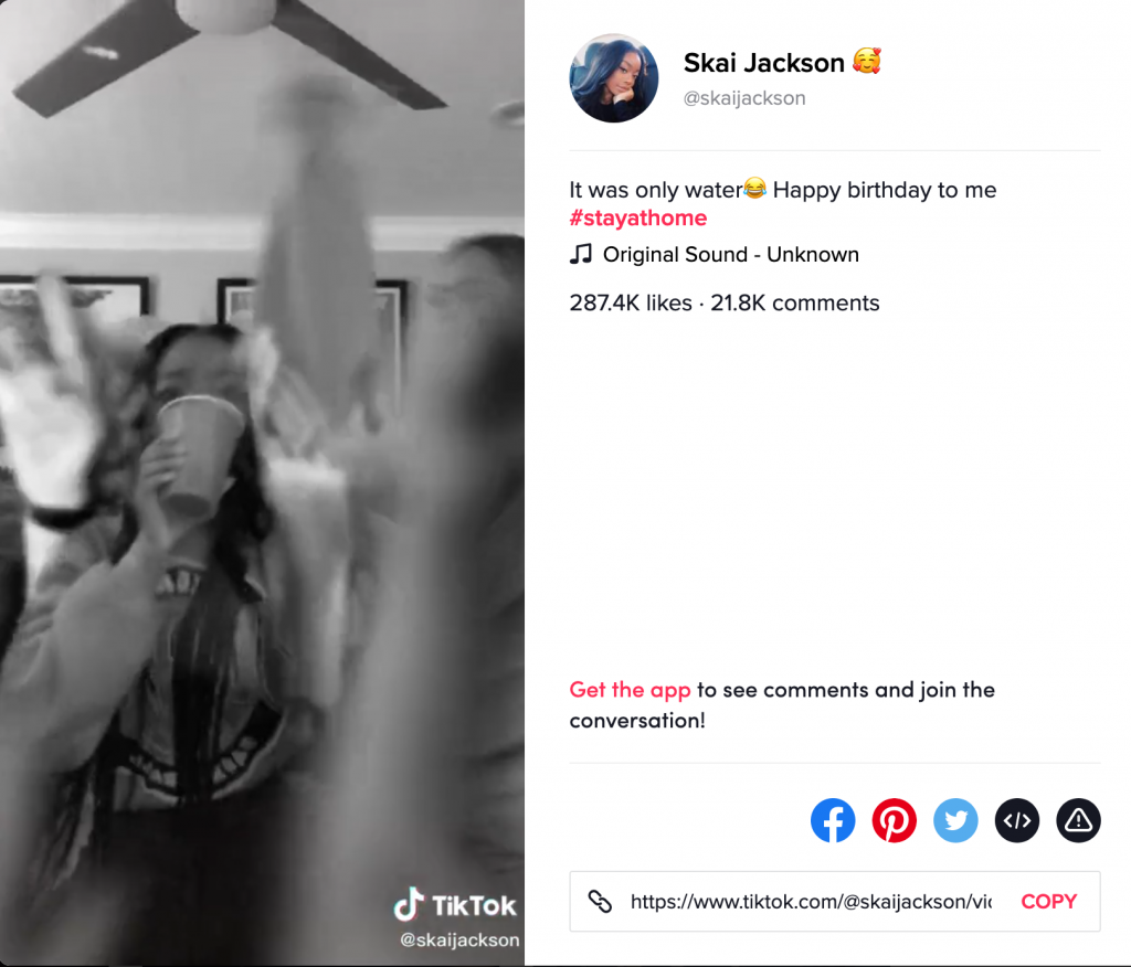 Skai Jackson TikTok